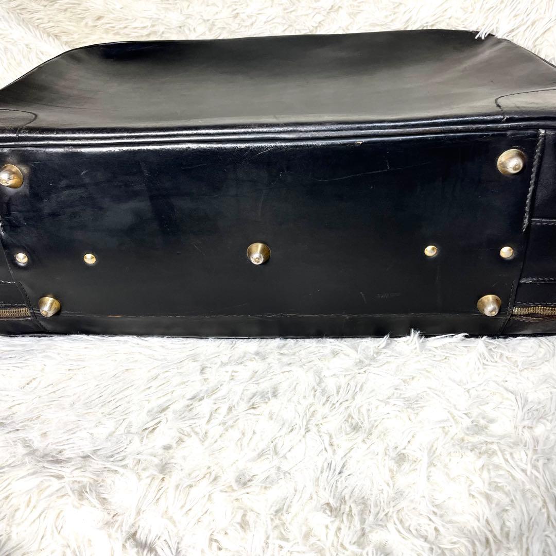 グッチ　GUCCI ボストンバッグ　大容量　ブラック　レザー　旅行カバン