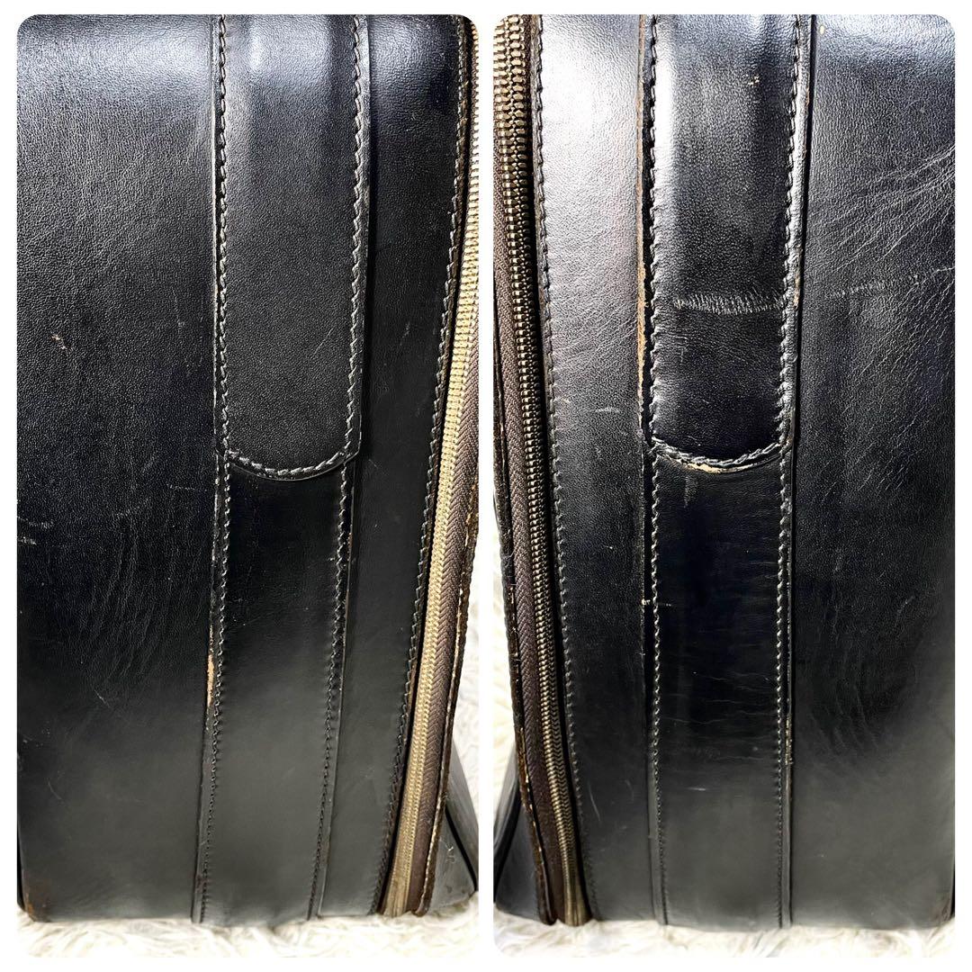 グッチ　GUCCI ボストンバッグ　大容量　ブラック　レザー　旅行カバン