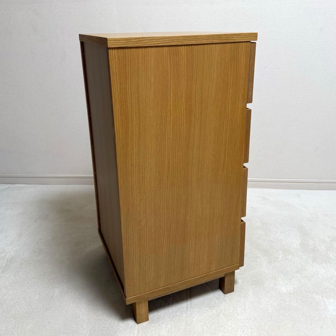 【美品】 無印良品　オーク材 チェスト 4段 廃盤 脚付 北欧