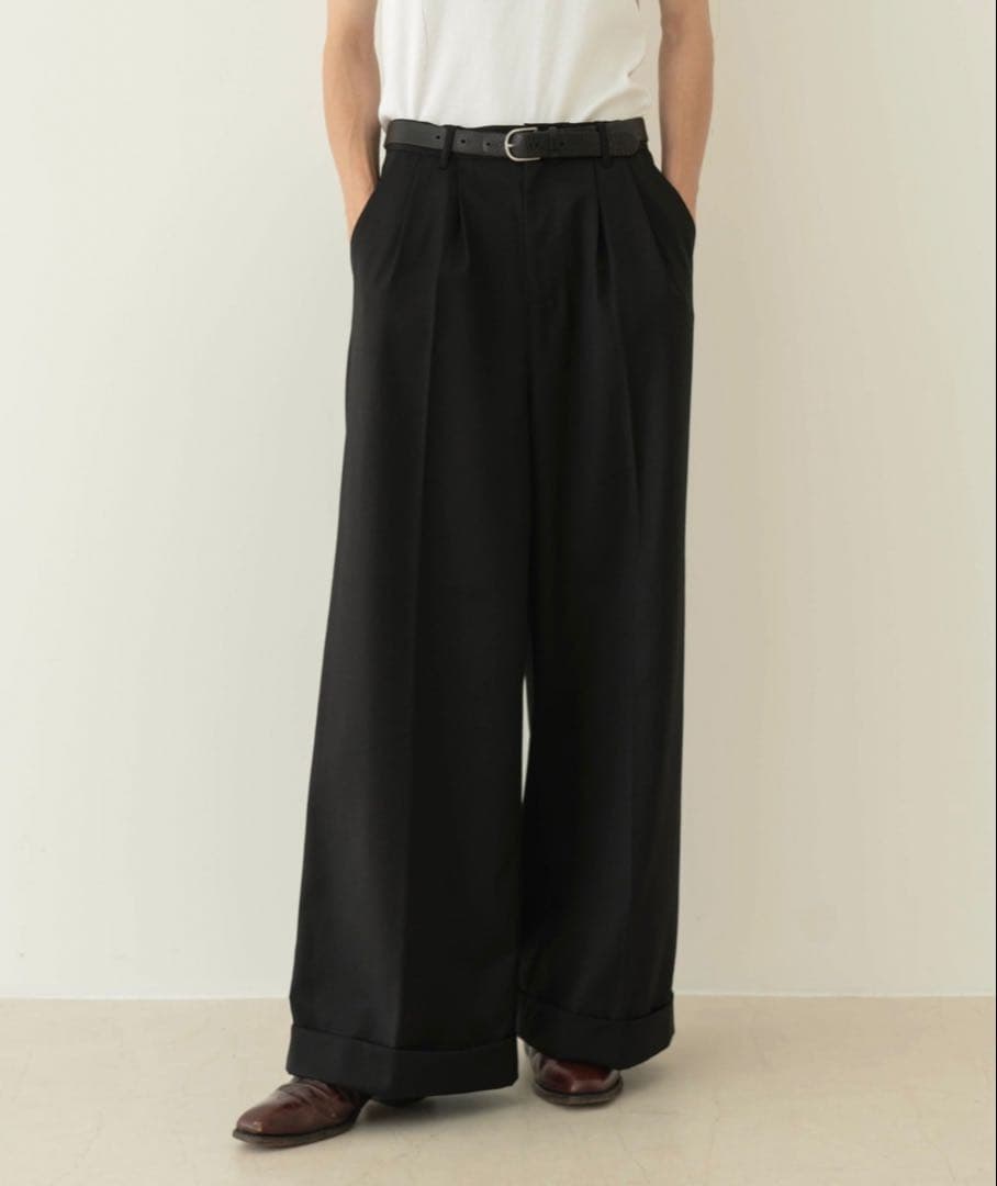 2tuckwidebaggy slacks/2タックワイドバギーフレアスラックス