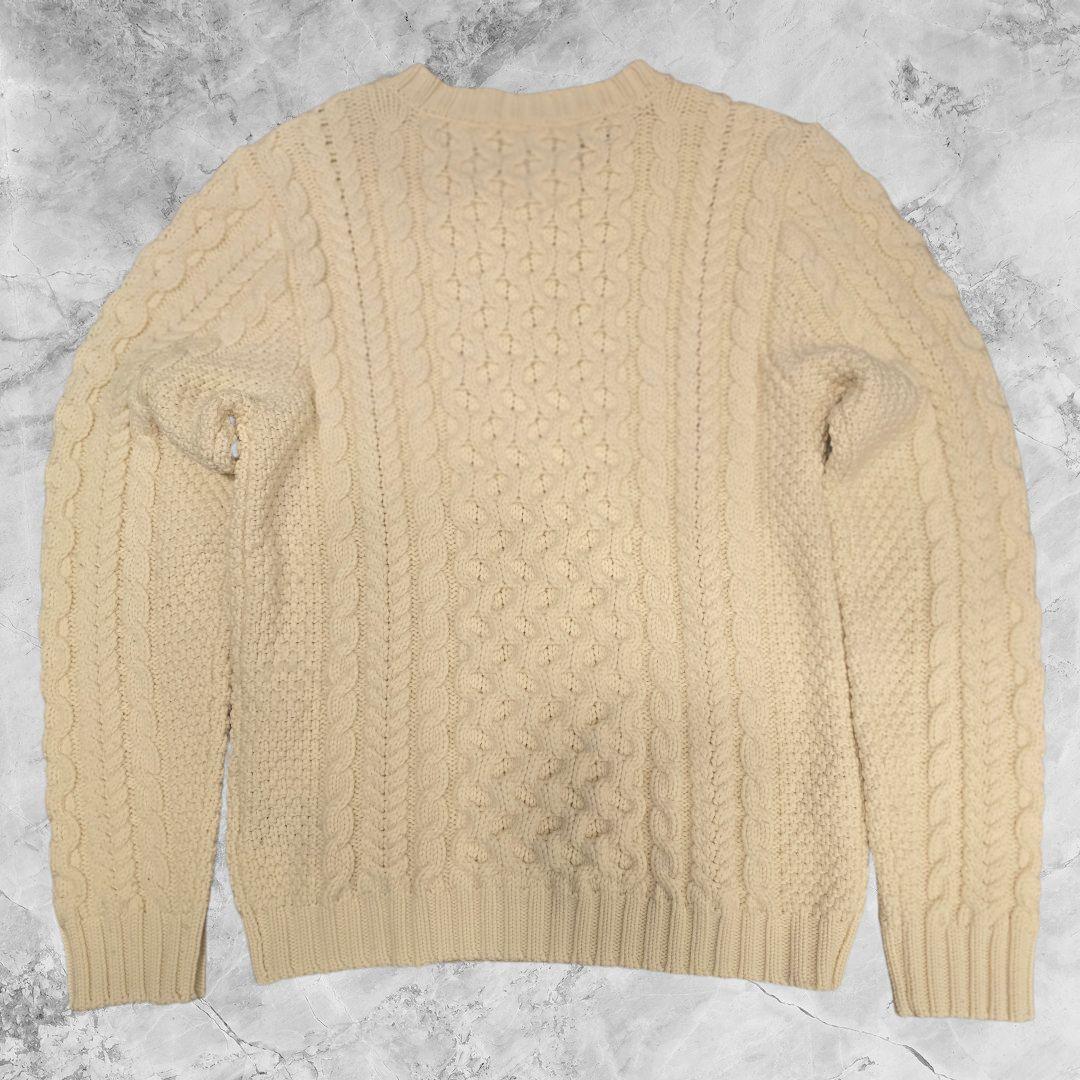 COACH フィッシャーマンニットケーブルニット 白 ウール S 極美品