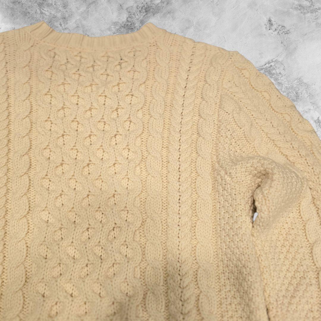 COACH フィッシャーマンニットケーブルニット 白 ウール S 極美品