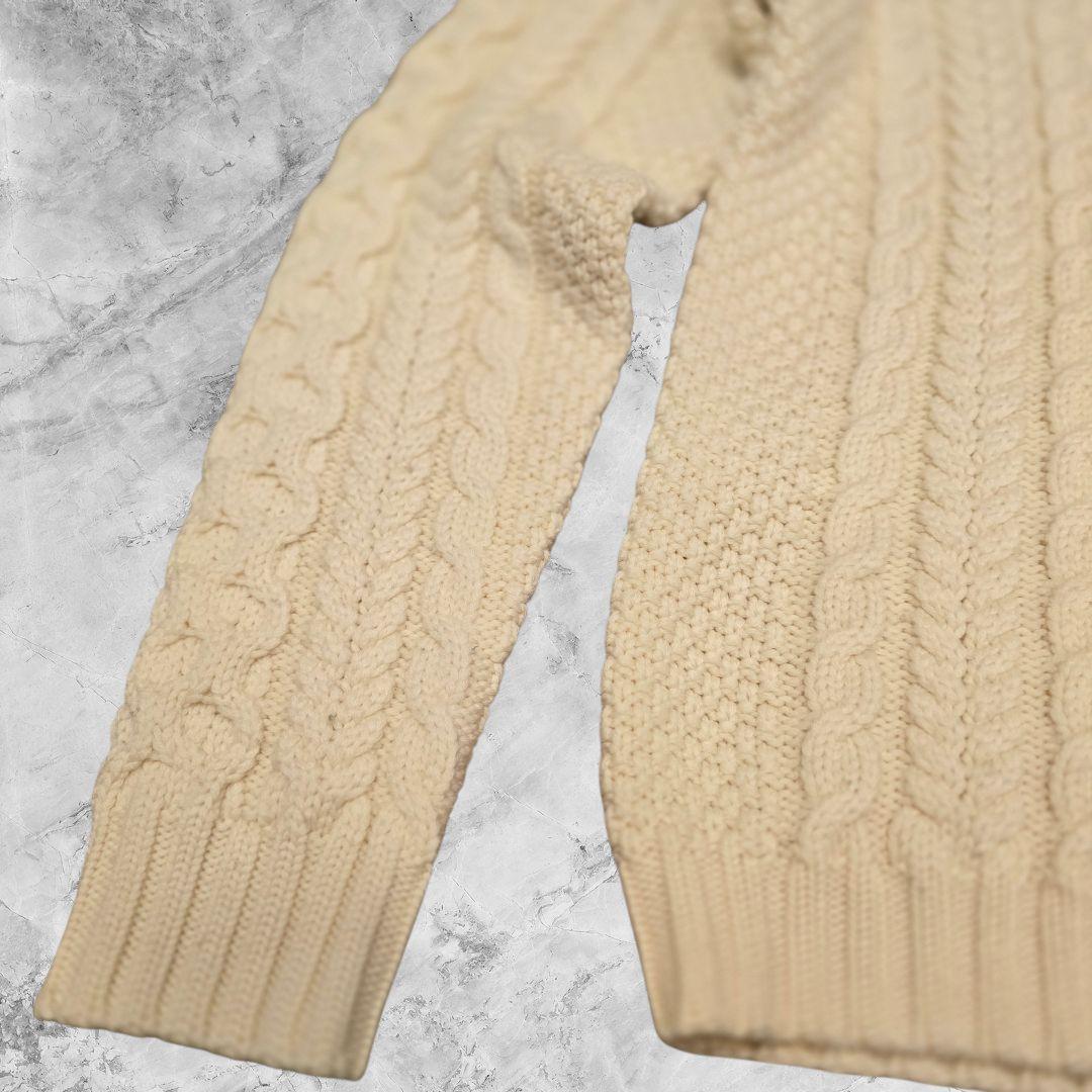 COACH フィッシャーマンニットケーブルニット 白 ウール S 極美品