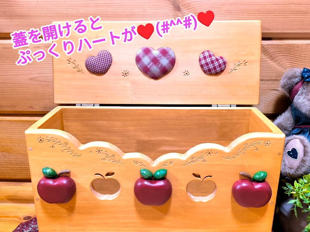 ⭐アメリカンカントリー雑貨♥ まん丸りんご ෆ ̖́-‬ の多目的収納BOX