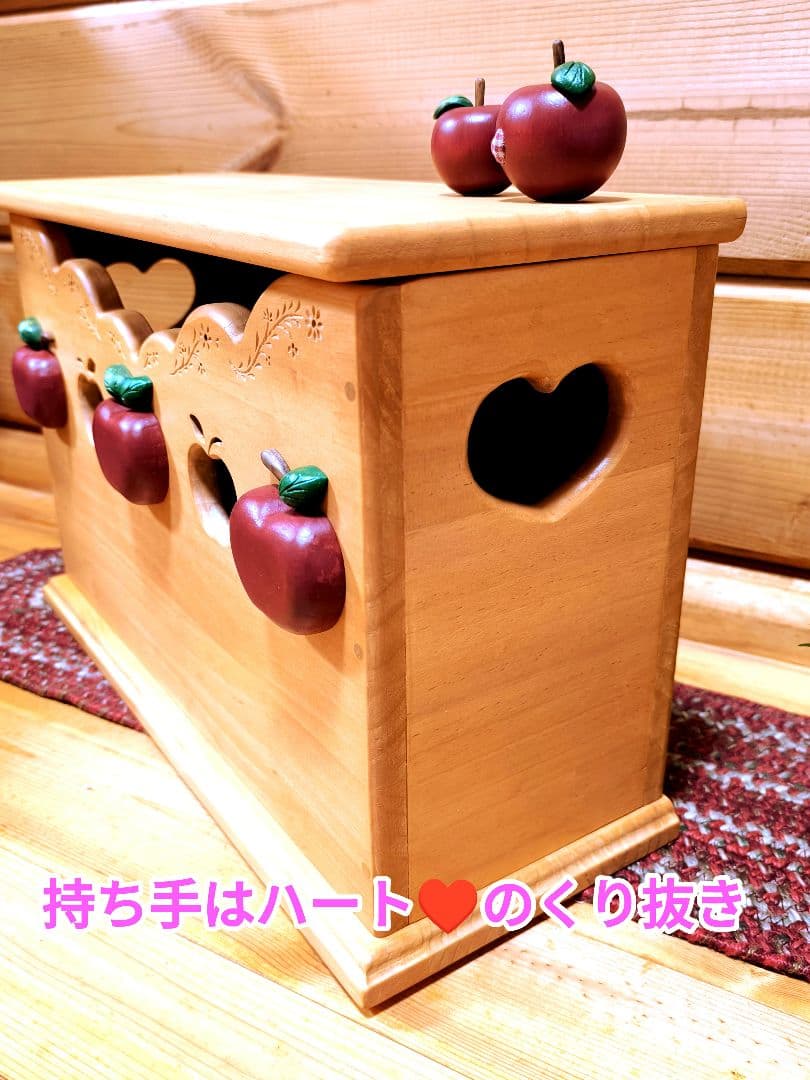 ⭐アメリカンカントリー雑貨♥ まん丸りんご ෆ ̖́-‬ の多目的収納BOX