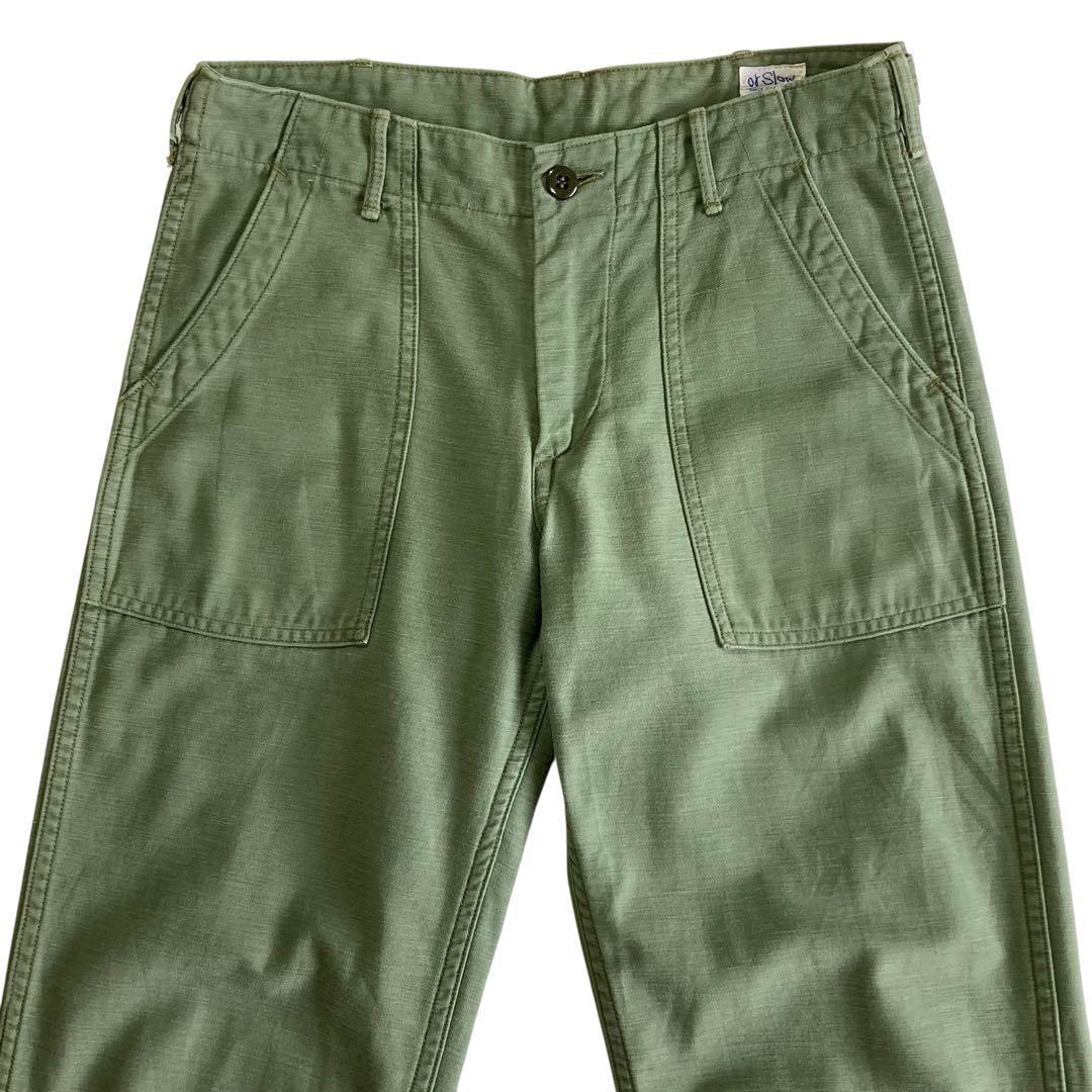 orslow ベイカーパンツ 1 カーキ コットン オアスロウ ジップフライ