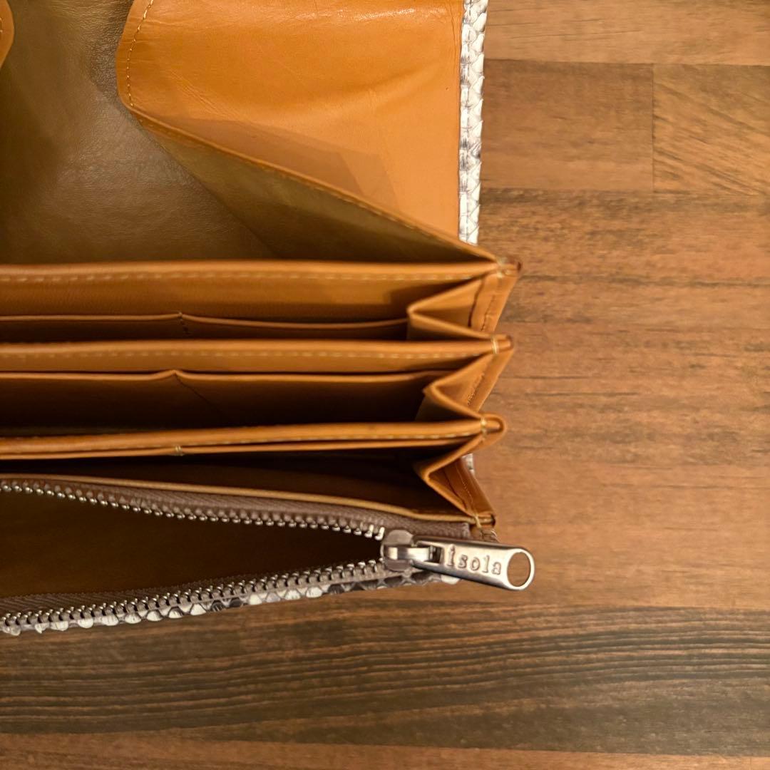 isola アイソラ マット パイソン 長財布