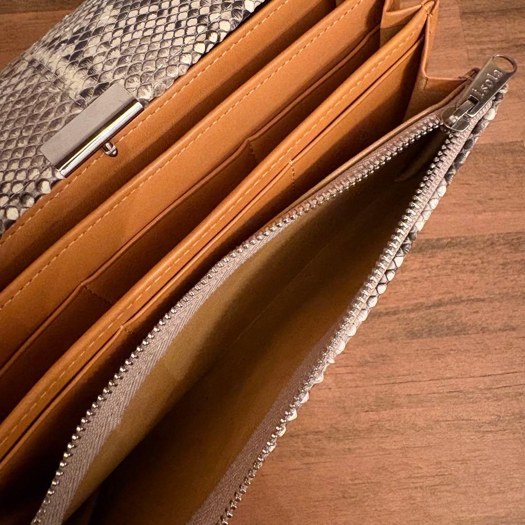 isola アイソラ マット パイソン 長財布