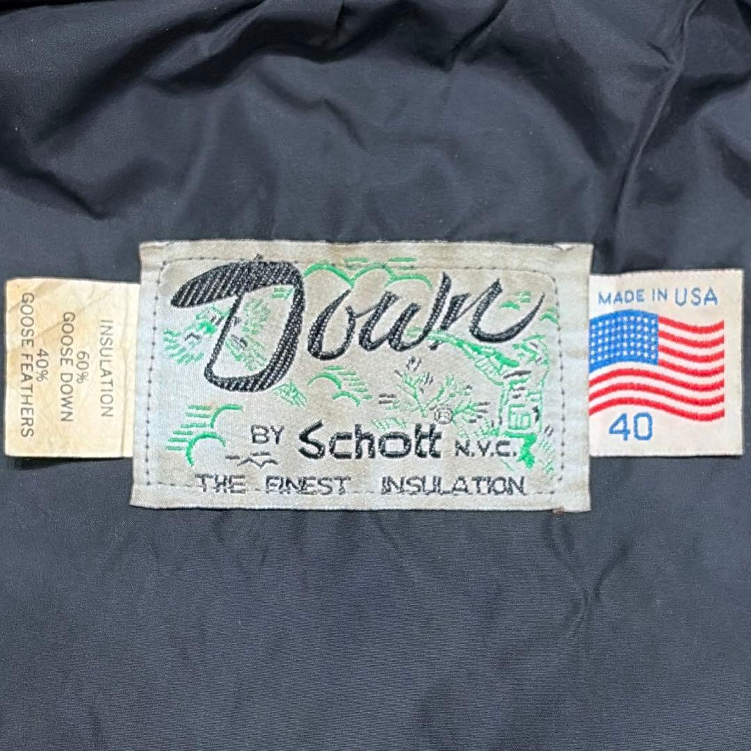 USA製 Schott ショット ダウン ベスト レザー☆