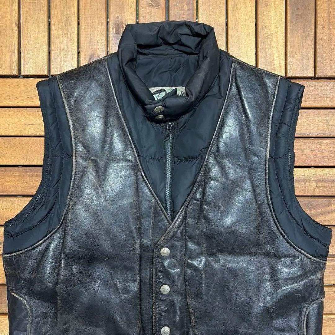 USA製 Schott ショット ダウン ベスト レザー☆