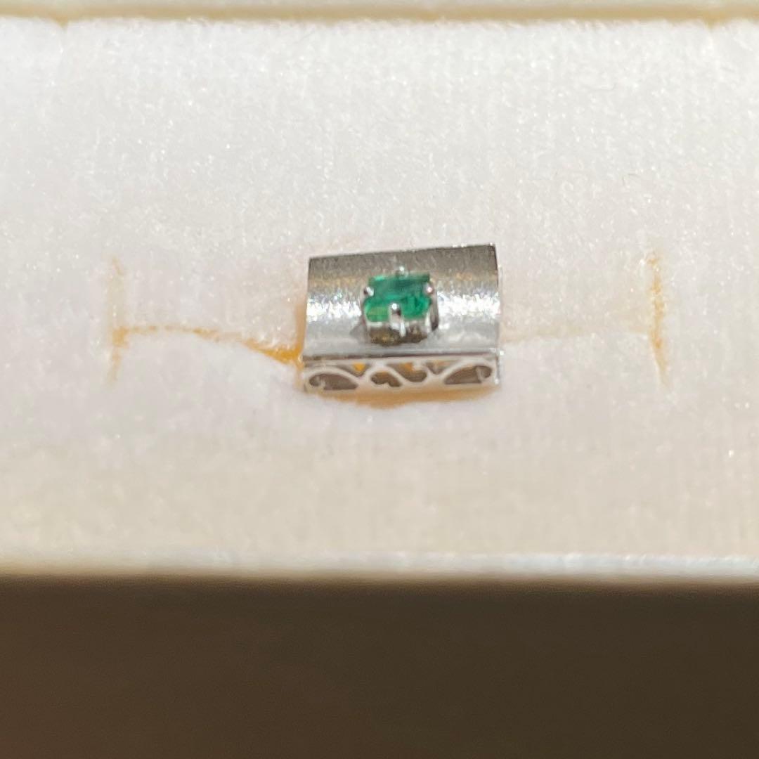 C'estBien ネクタイピン セビアン グリーン シルバー k14刻印あり