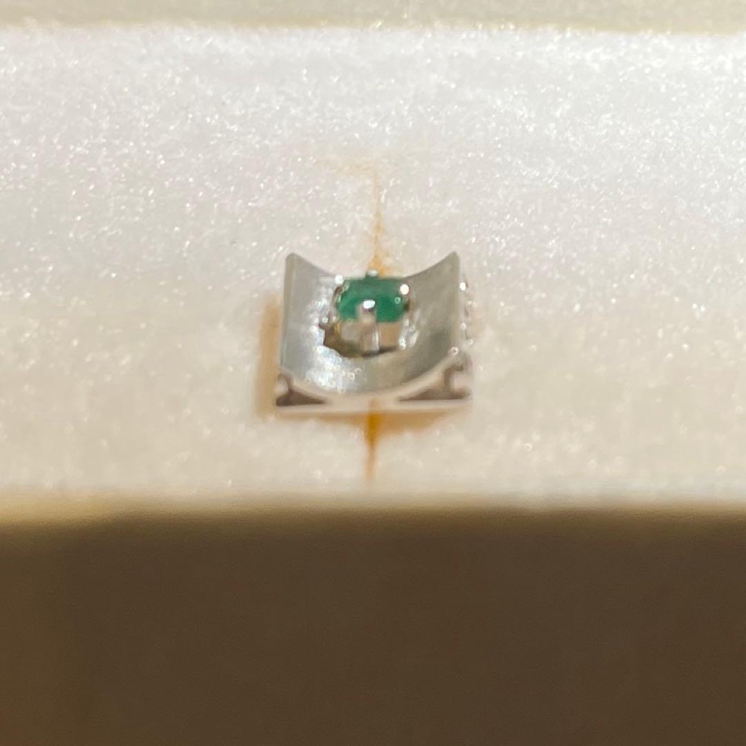 C'estBien ネクタイピン セビアン グリーン シルバー k14刻印あり