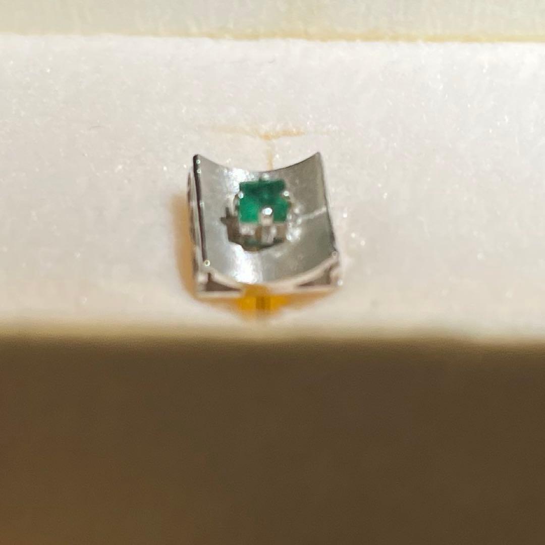 C'estBien ネクタイピン セビアン グリーン シルバー k14刻印あり