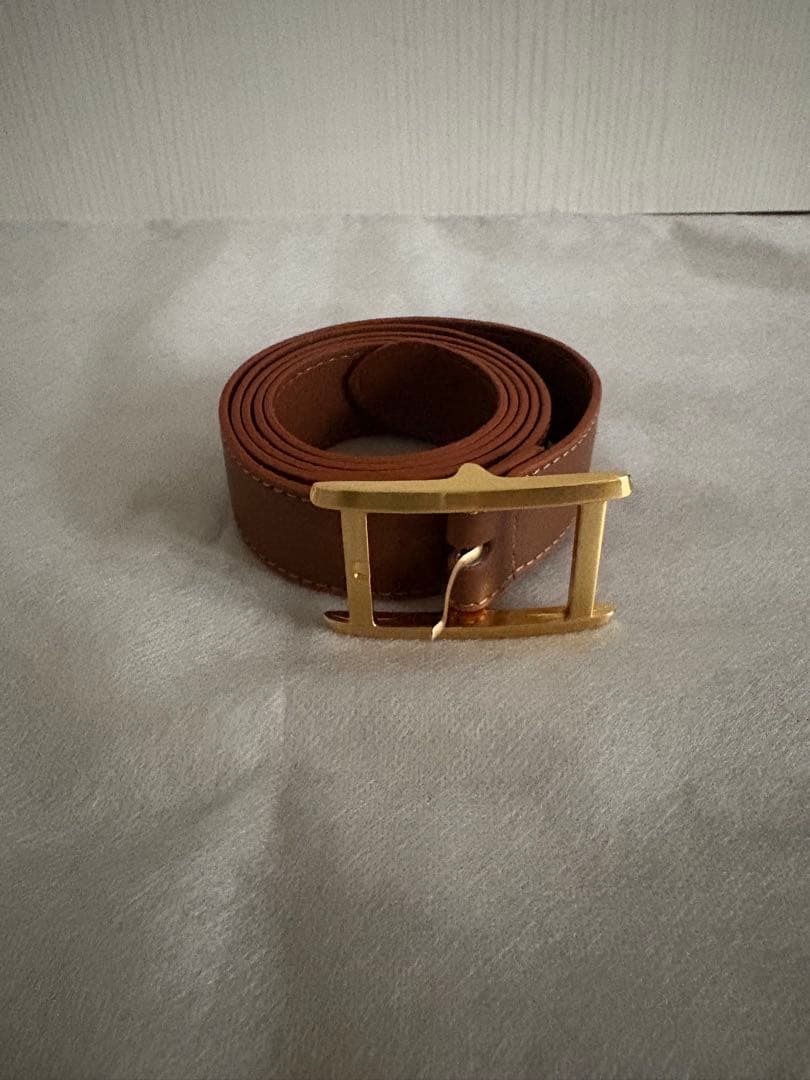 新品未使用　Lazo_N33° ロングベルト　ゴールド×ブラウン
