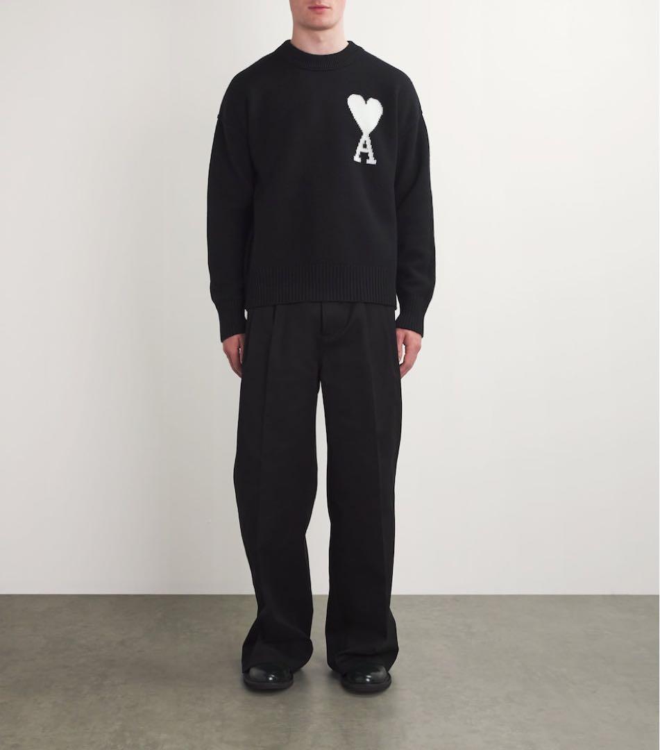 【希少品✨】AMIPARIS ブラックホワイトセーター 男女兼用メンズレディース