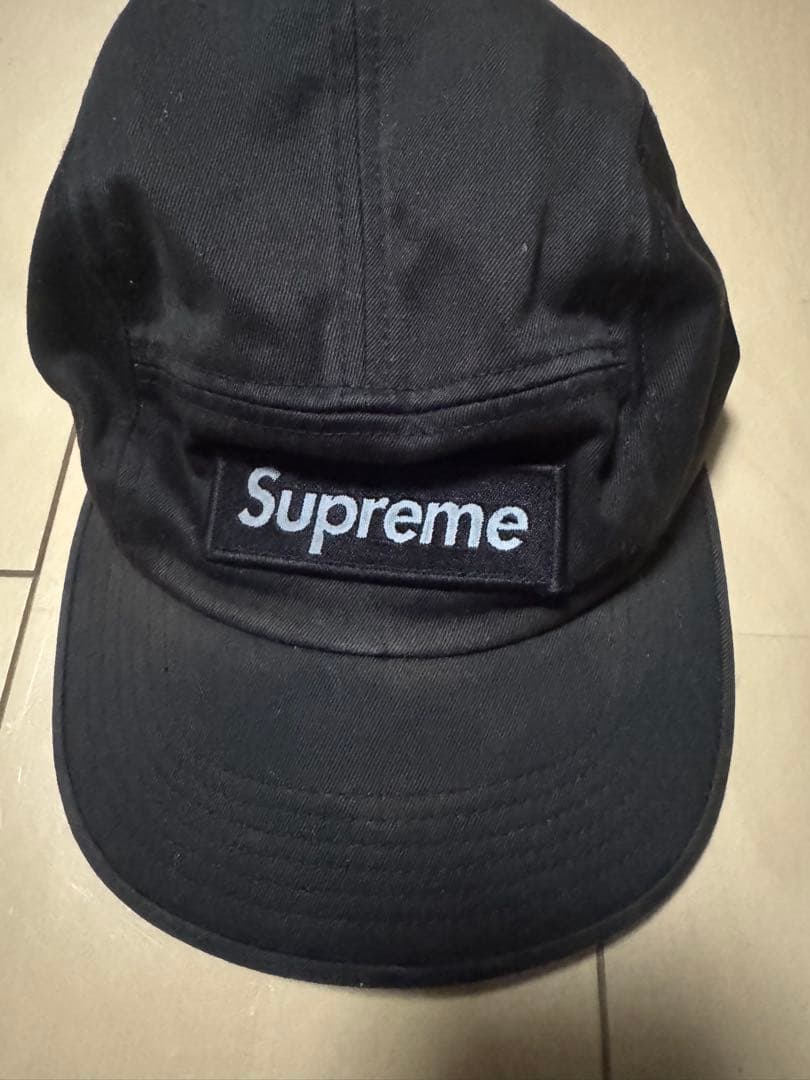 Supreme ブラック ベースボールキャップ　USA製