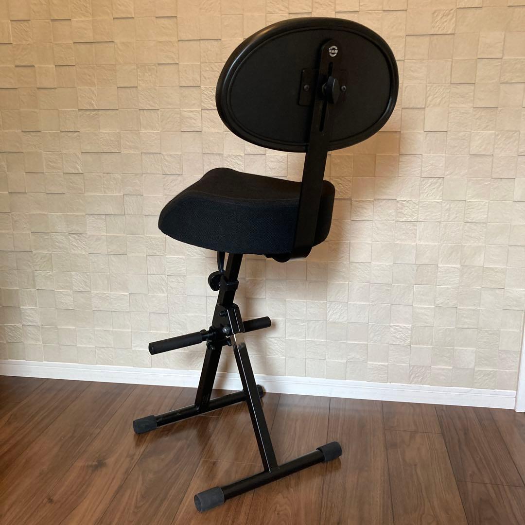 K&M 演奏者用 スツール 空圧式 布製 バックレスト16046 14033