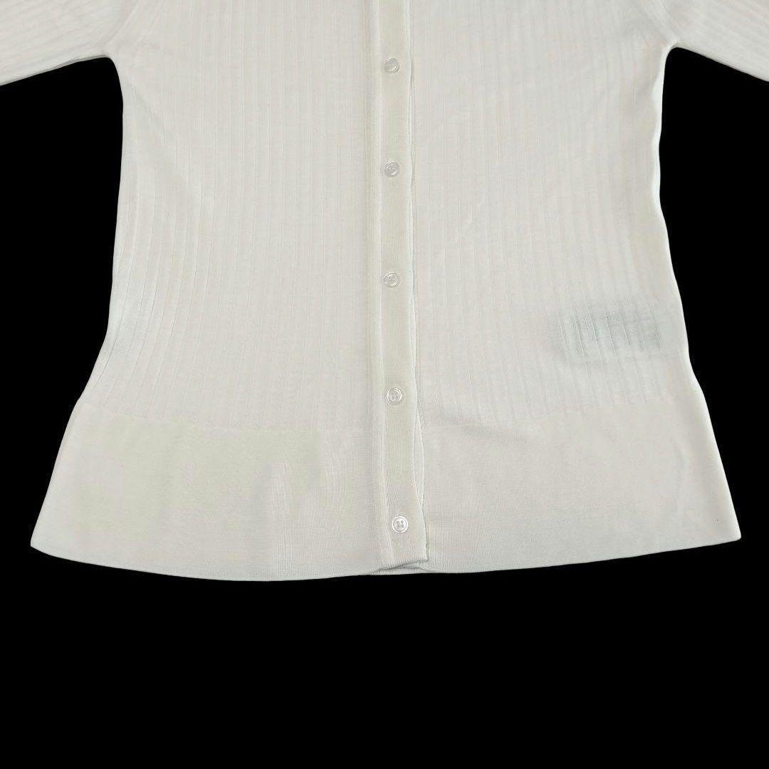 レディース ジョンスメドレー メリノウール リブ編み 襟付きカーディガン