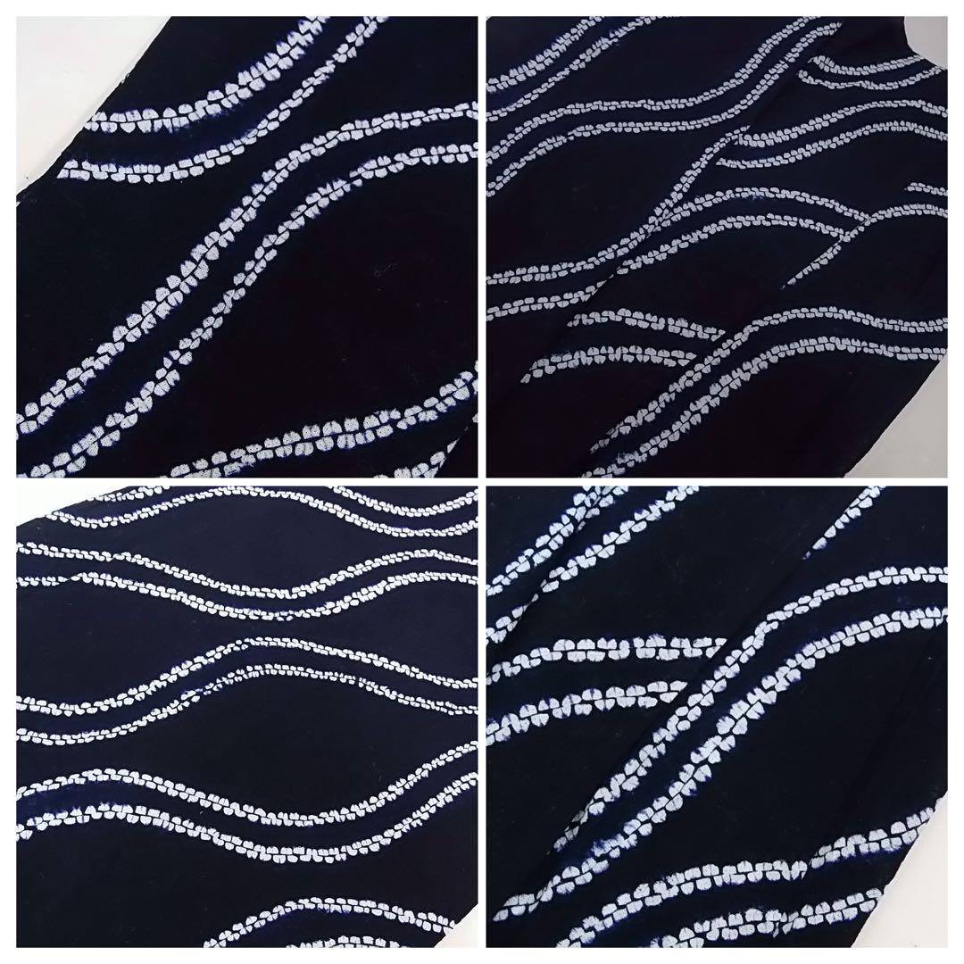 ほぼ美品 有松絞り浴衣 立涌文様　 藍染 夏にぴったりの涼やか着物