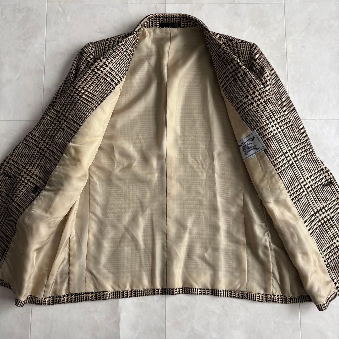 Burberrys ダブルブレスト グレンチェック 13BR 金ボタン シルク混