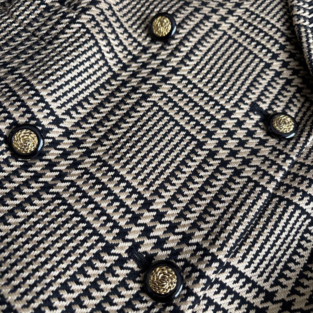 Burberrys ダブルブレスト グレンチェック 13BR 金ボタン シルク混