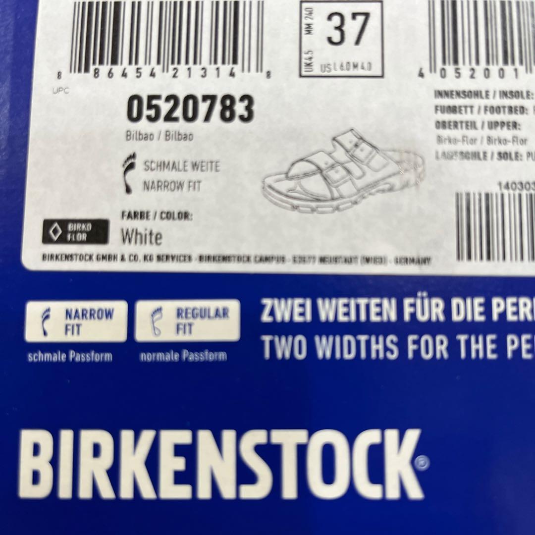 ビルケン.アリゾナの高級版モデル.BILBAO白37 新品定価¥13200