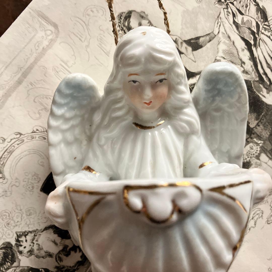 フランスアンティーク　天使のベネチエ　聖水盤　エンジェル