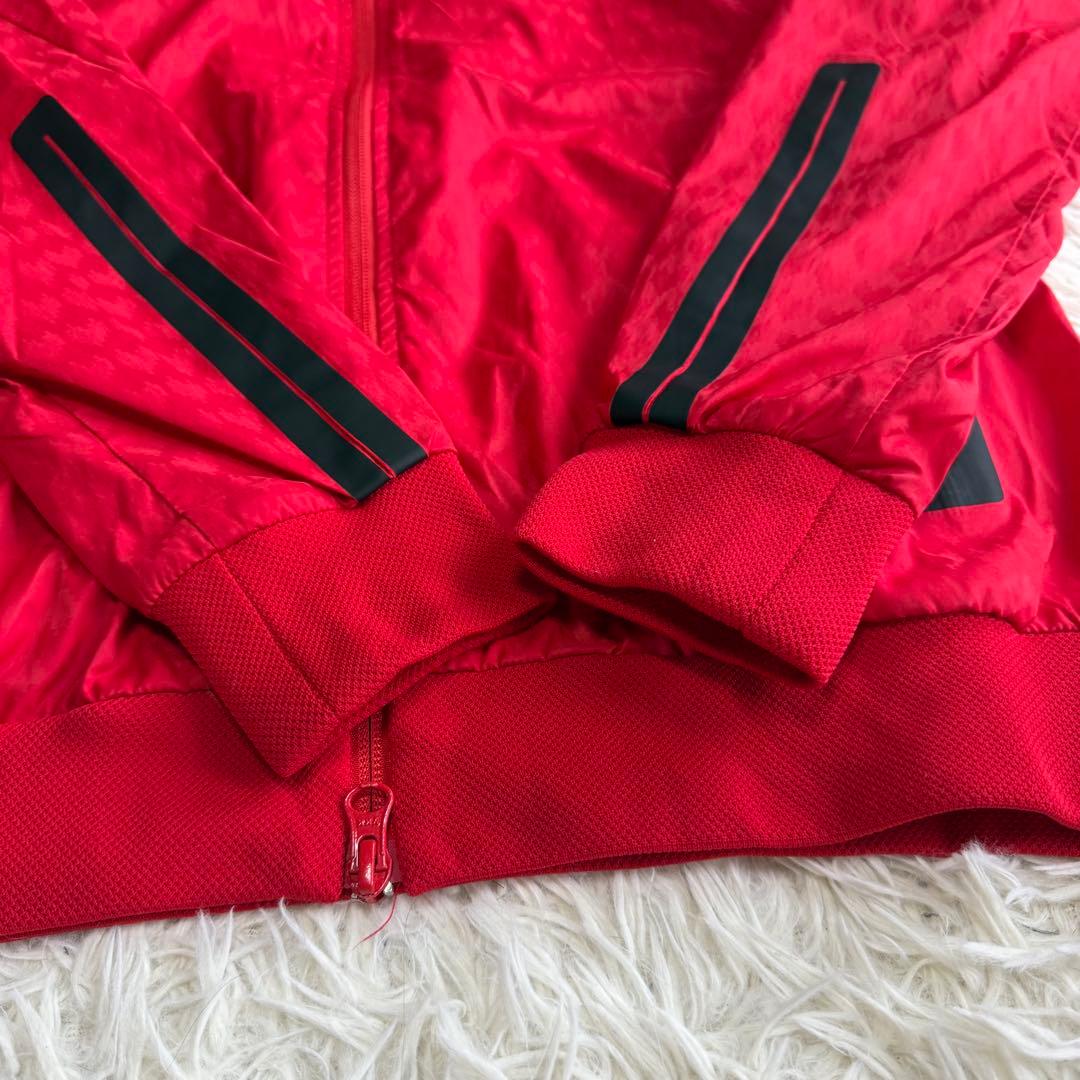 【パーリーゲイツ】美品 ジップジャケット ナイロン レッド 1 レディース