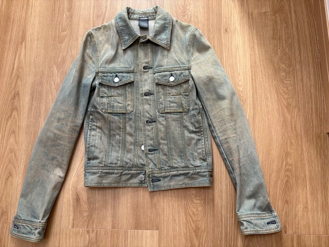 Dior homme 04SS アイスブルー WAX加工デニムジャケット 44