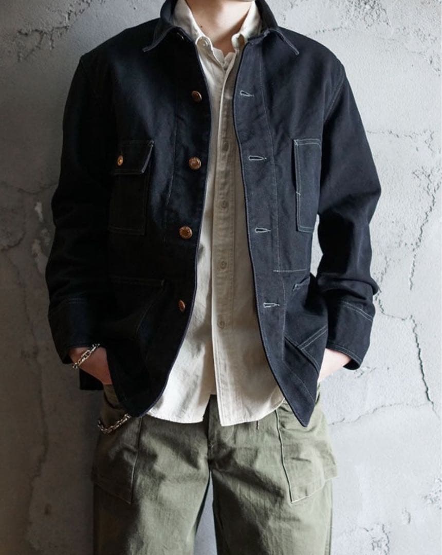 COLIMBO ブラックカバーオール 40