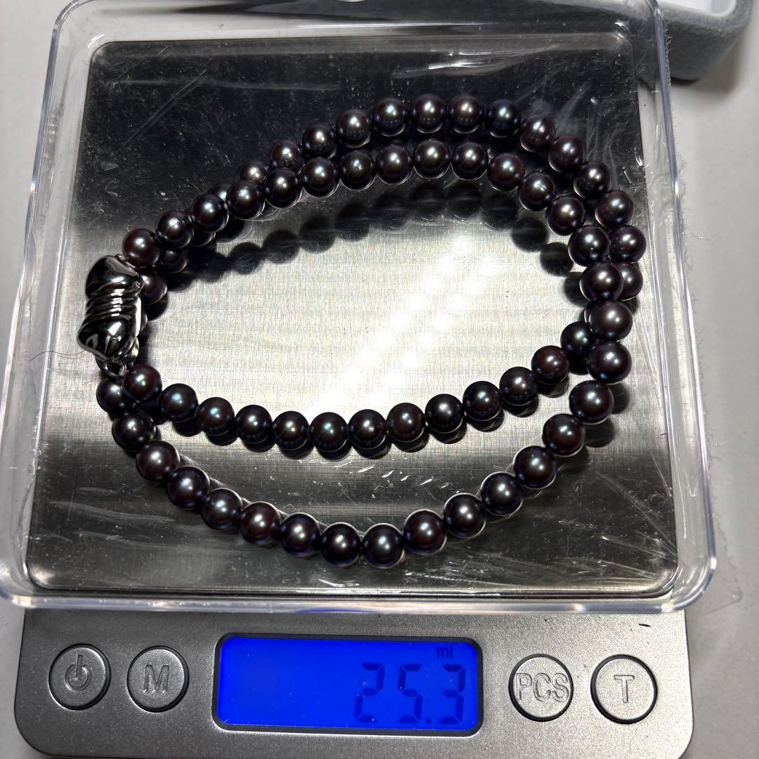 【極美品】テリ抜群 あこや パール ネックレス 約6~6.5mm 42cm SV