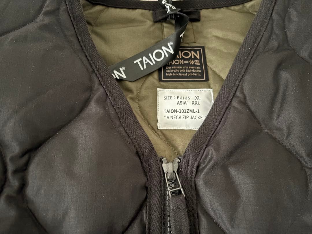 TAION ミリタリー Vネックジップ ダウンジャケット XXL