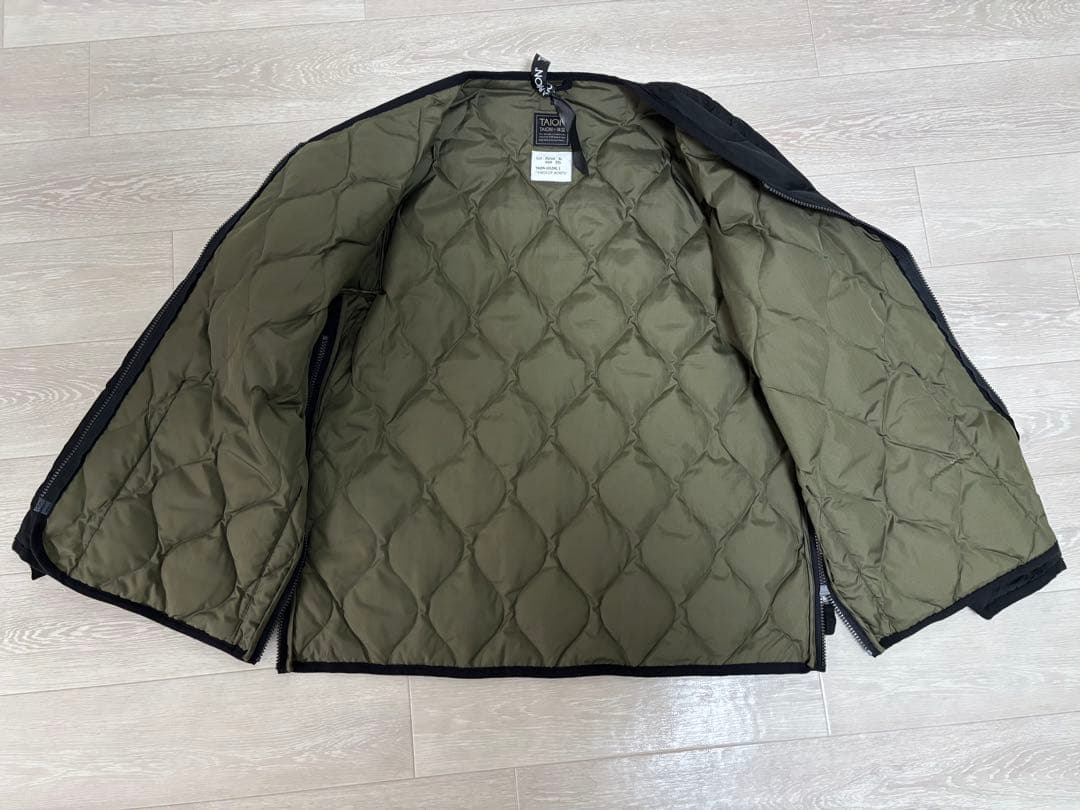 TAION ミリタリー Vネックジップ ダウンジャケット XXL