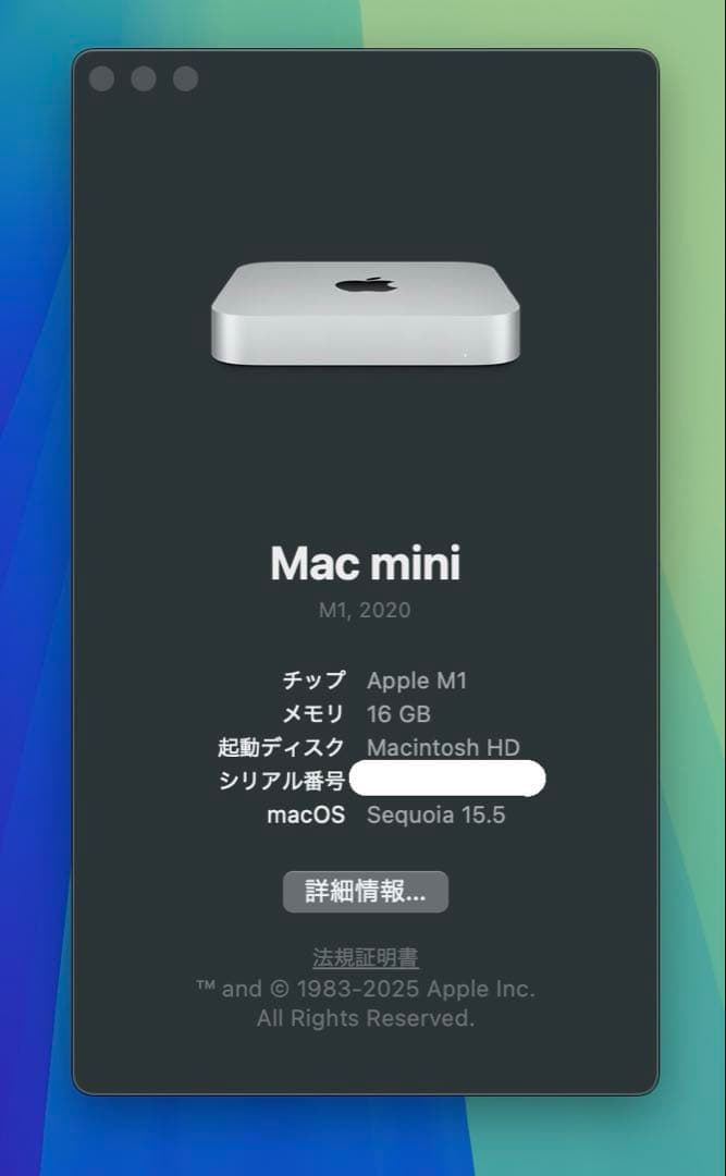 【美品】Apple Mac mini (M1, 2020) 16GB / 1TB