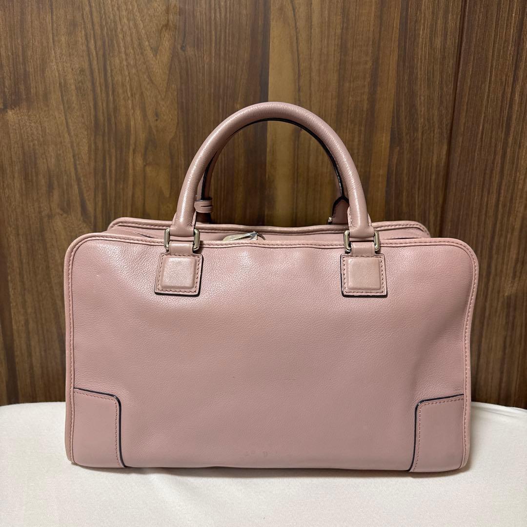 【美品】　LOEWE ロエベ アマソナ36 ハンドバッグ アナグラム ピンク