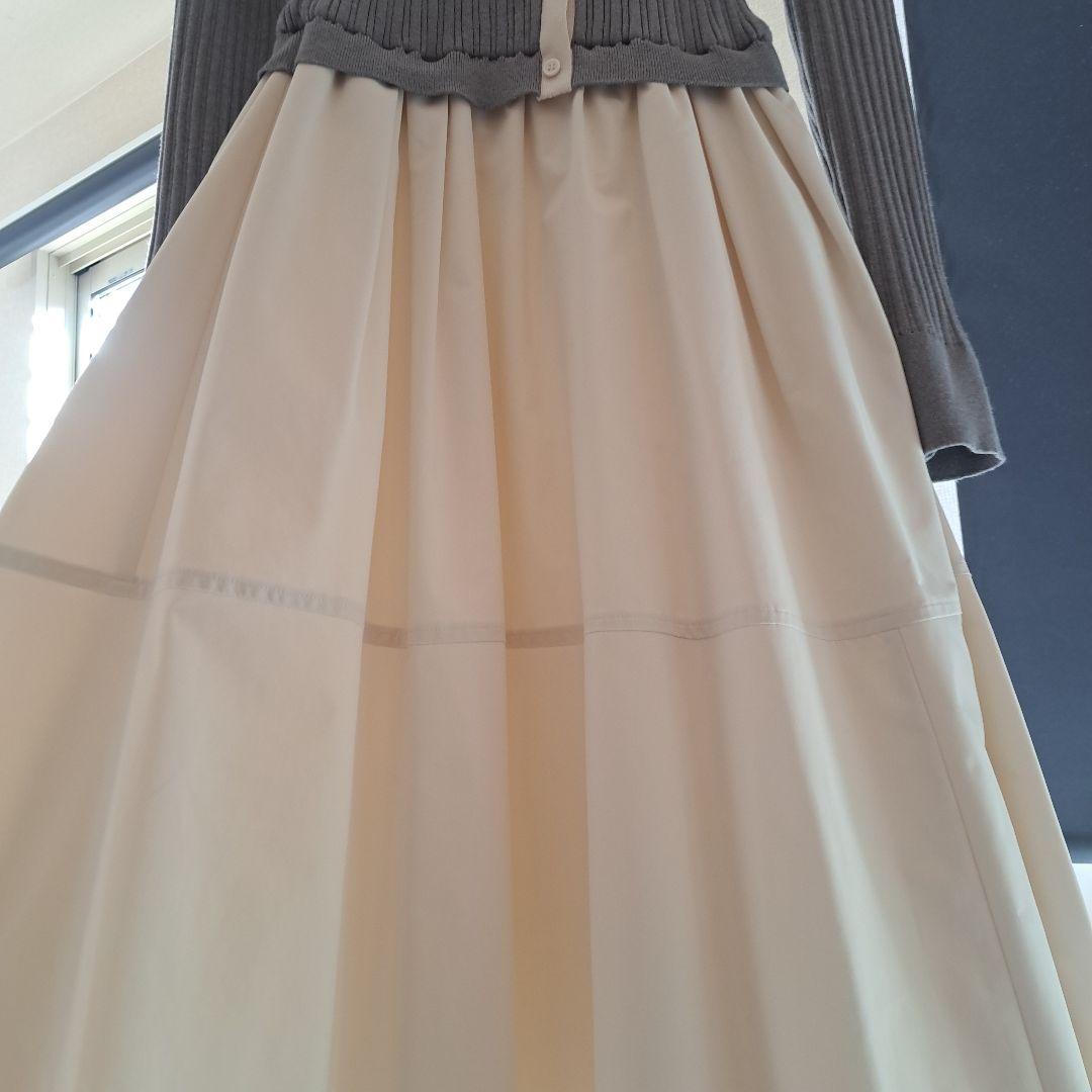 JUSGLITTY 襟ニットドッキングワンピース