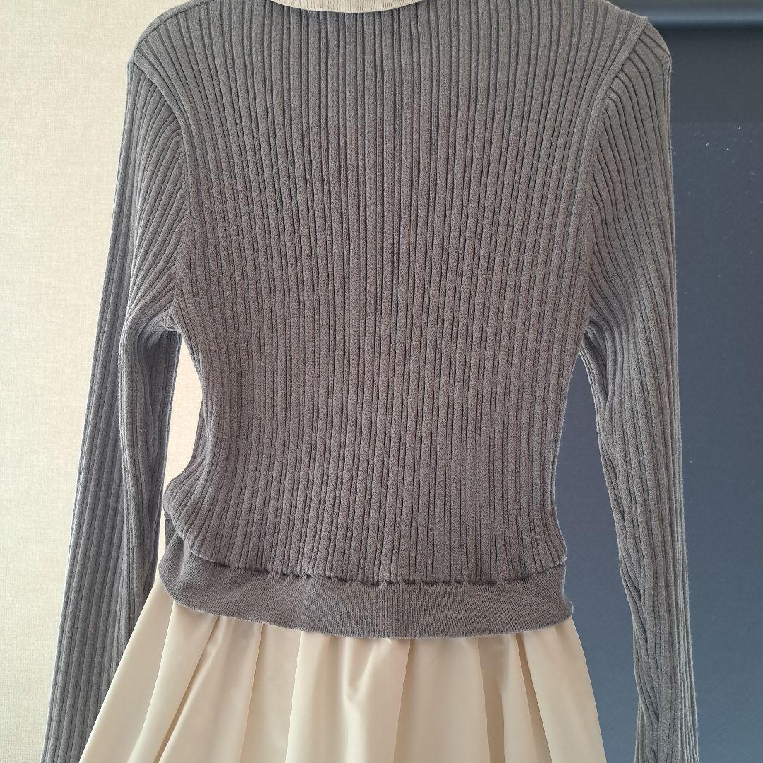 JUSGLITTY 襟ニットドッキングワンピース