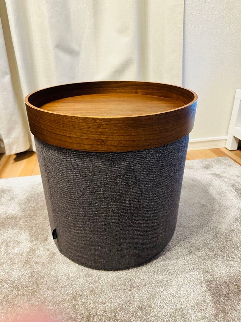 ACTUS アクタス　グレー ファブリック スツール 収納ボックス