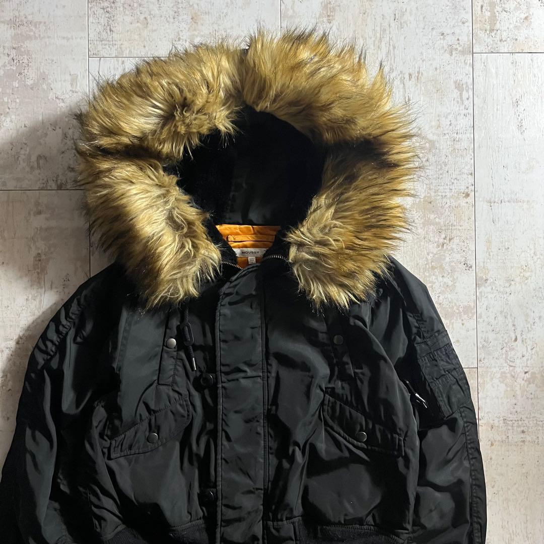 moussy y2k N2-B ファー ブラック マウジー フライト ブルゾン