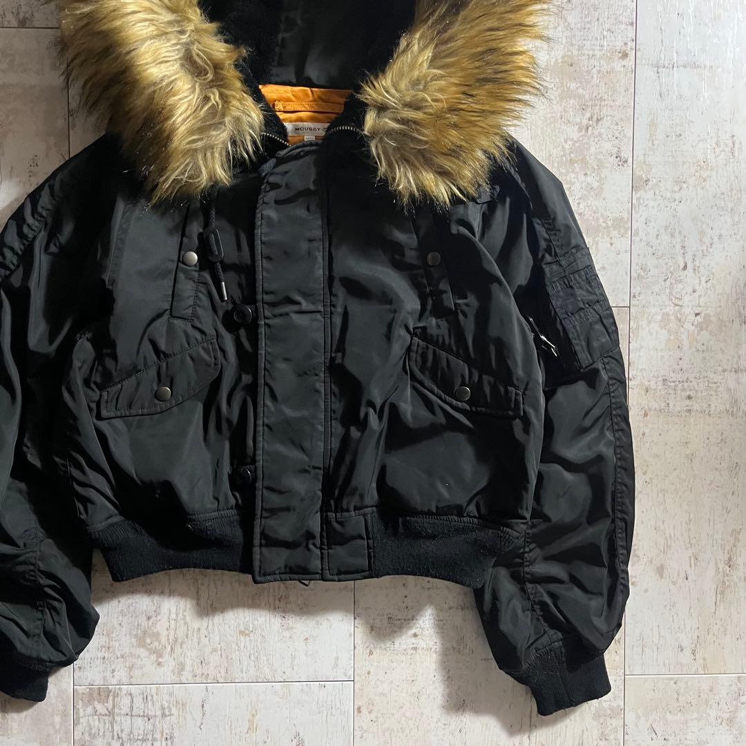 moussy y2k N2-B ファー ブラック マウジー フライト ブルゾン