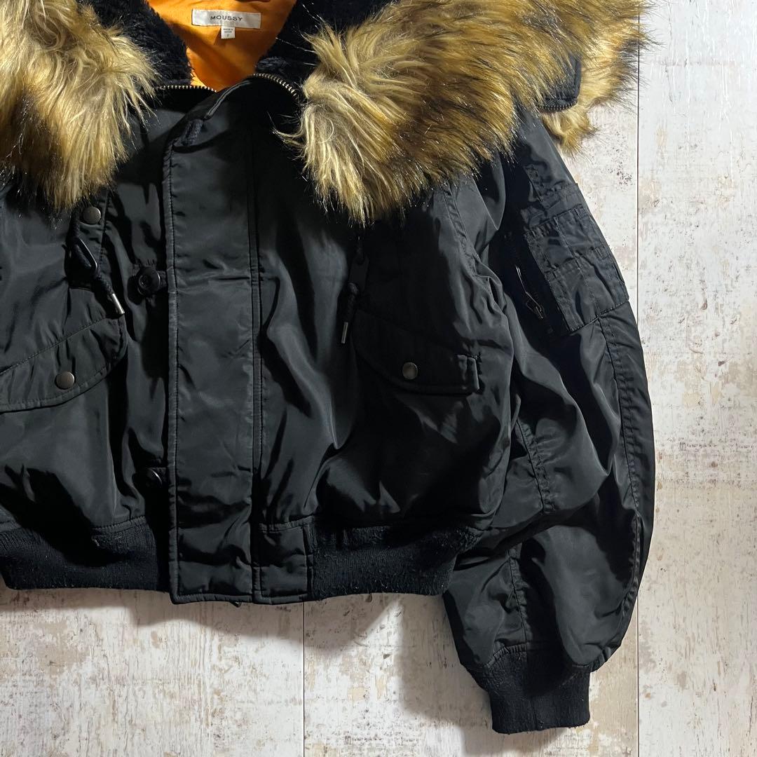 moussy y2k N2-B ファー ブラック マウジー フライト ブルゾン