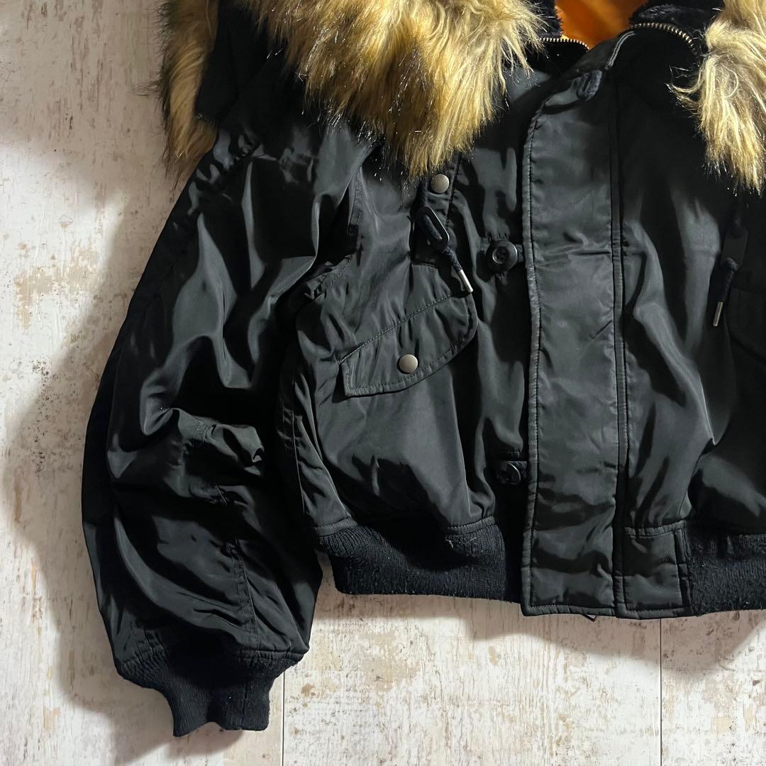 moussy y2k N2-B ファー ブラック マウジー フライト ブルゾン