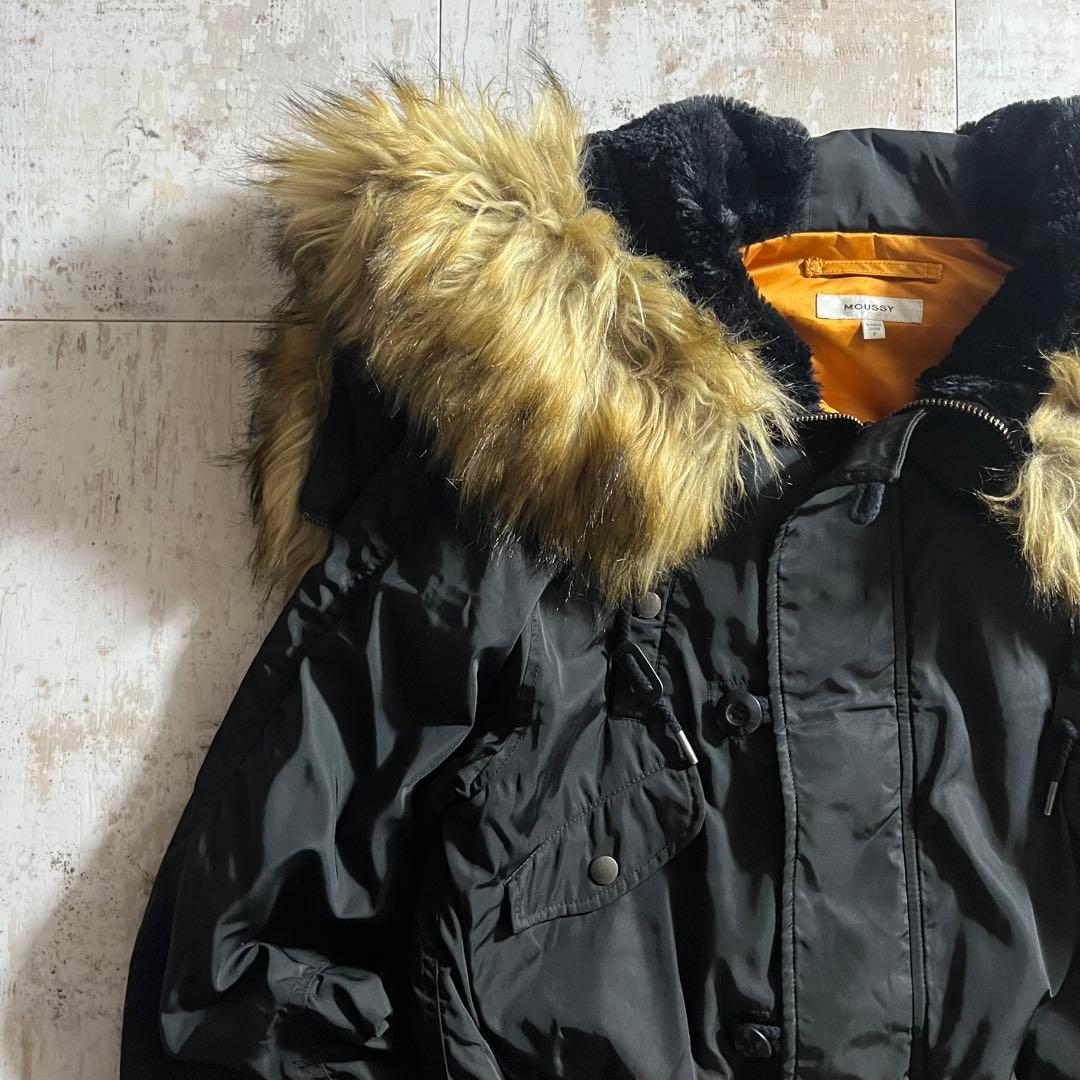 moussy y2k N2-B ファー ブラック マウジー フライト ブルゾン
