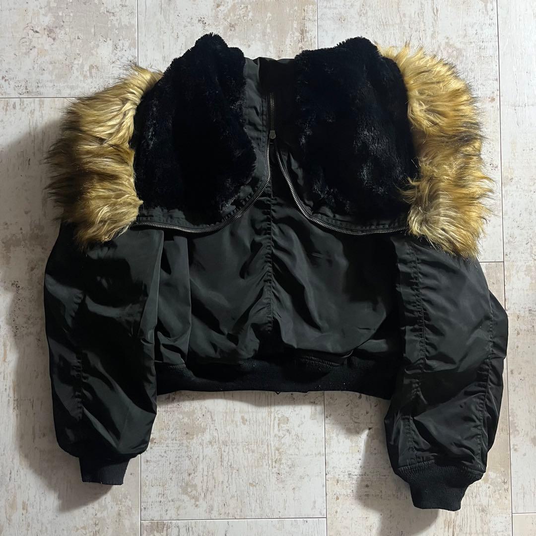 moussy y2k N2-B ファー ブラック マウジー フライト ブルゾン