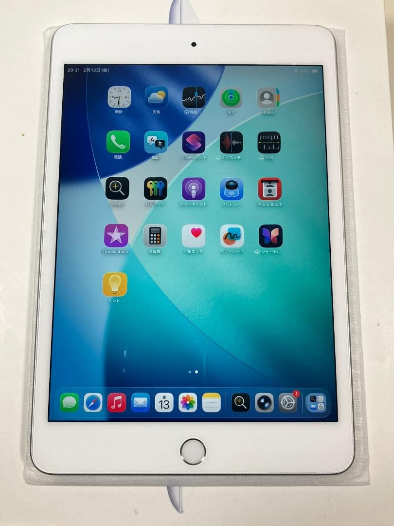 iPad mini5 シルバー 64GB WI-FI カバーガラス付 中古品