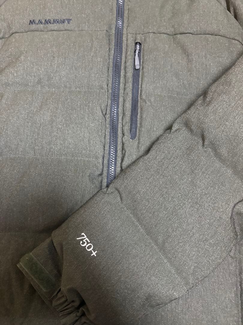 MAMMUT マムートダウンジャケット 750+ フード付き オリーブL 美品
