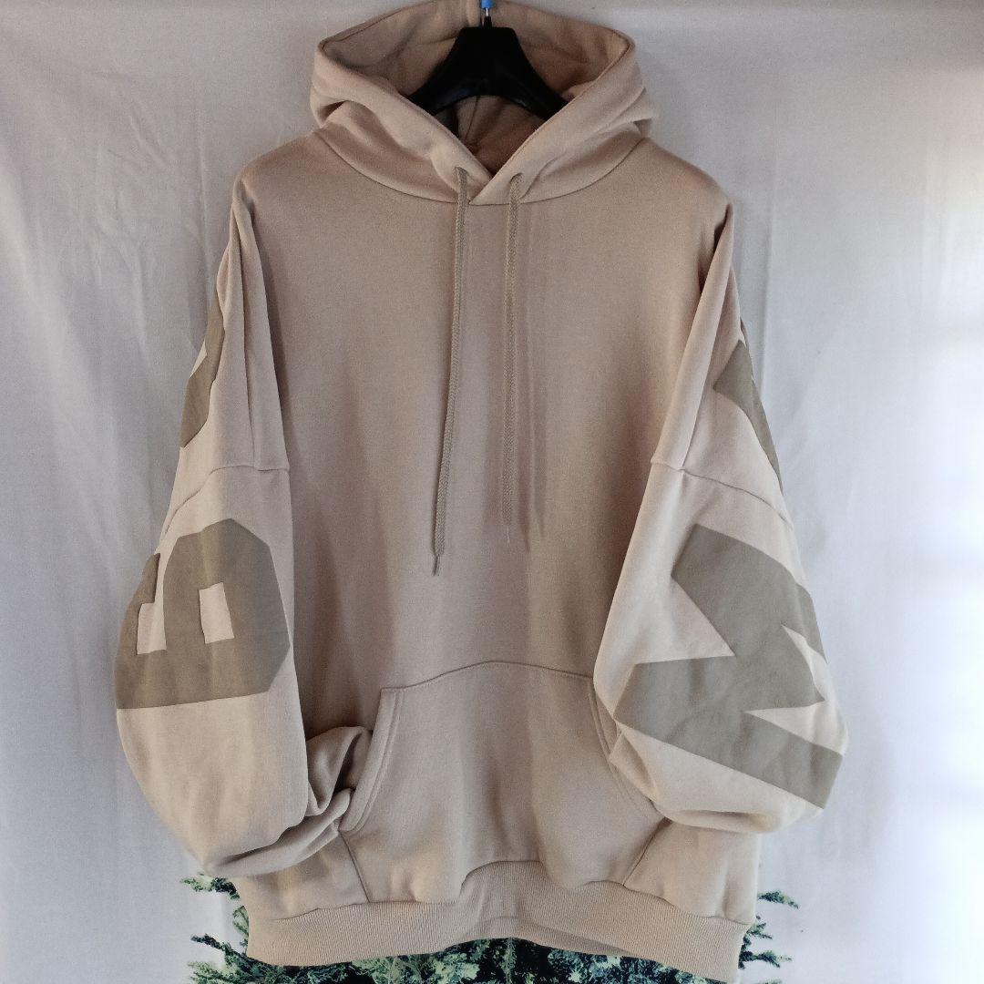 美品☆MIRROR9 ICONパーカー ベージュ アイコン裏起毛Mサイズ男女兼用