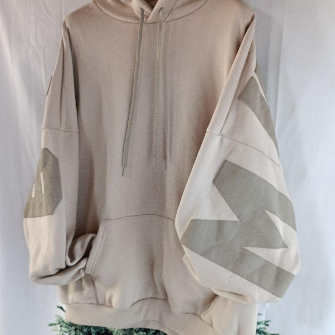 美品☆MIRROR9 ICONパーカー ベージュ アイコン裏起毛Mサイズ男女兼用