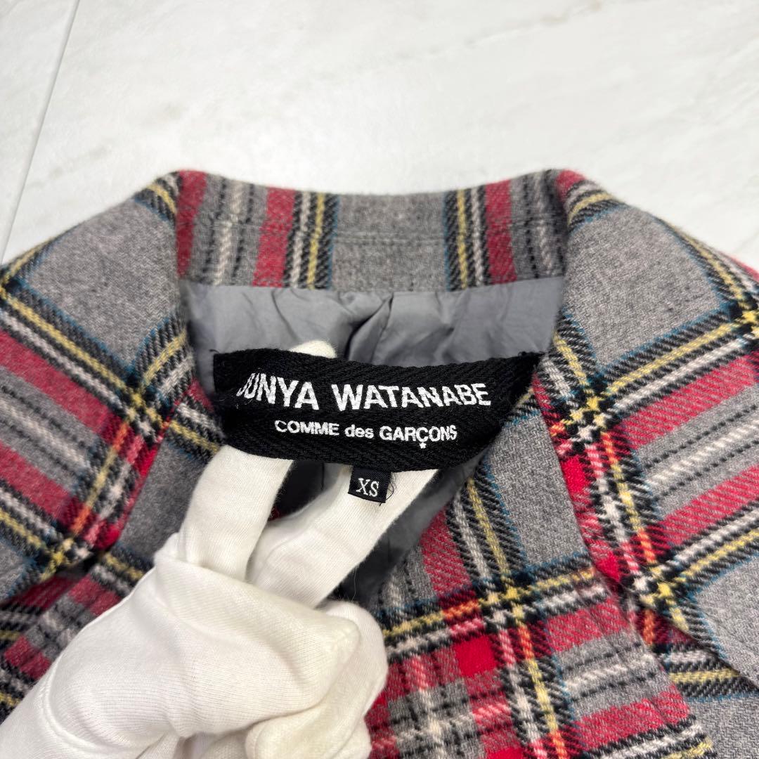 美品 ジュンヤワタナベ コムデギャルソン チェック ダブル ウール ジャケット