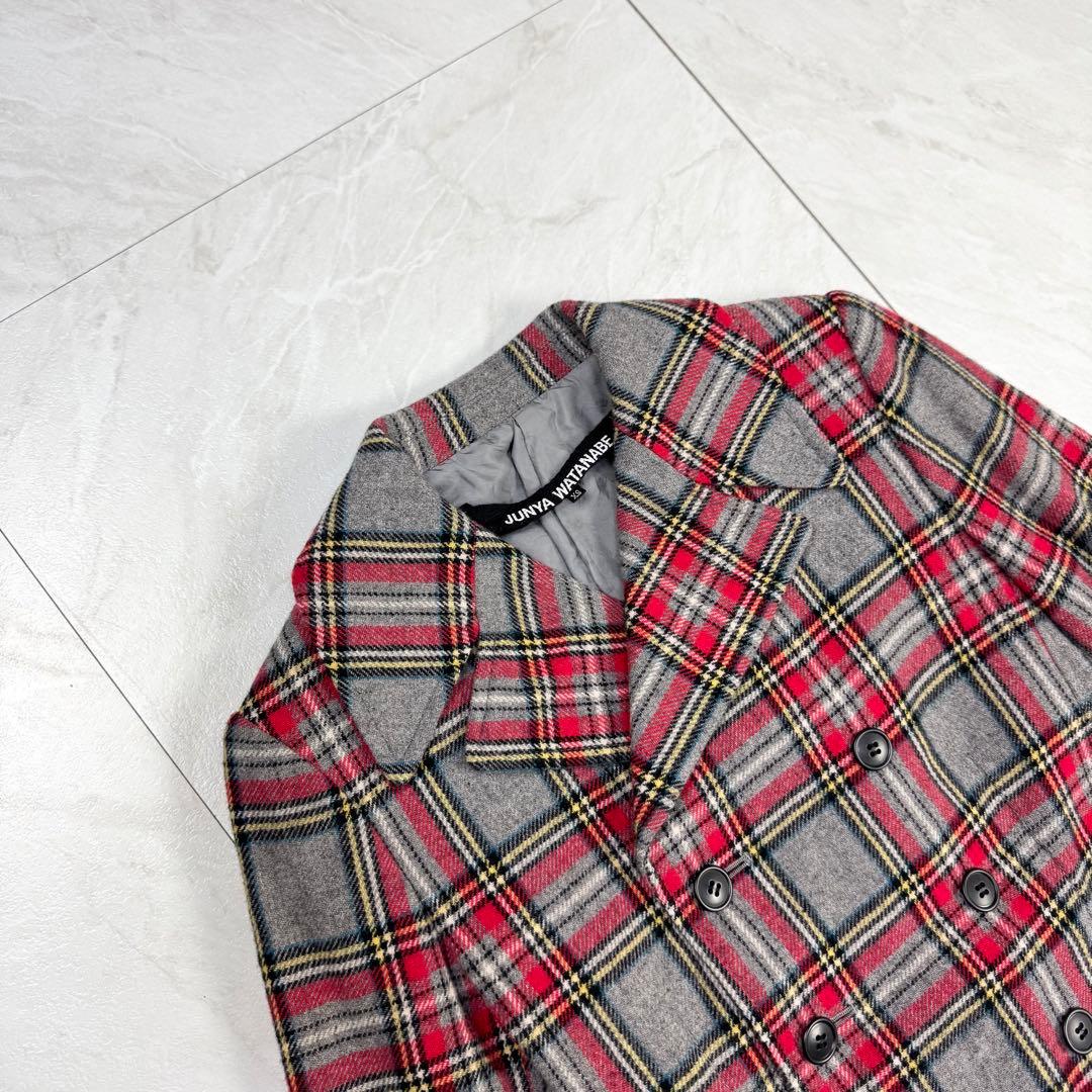 美品 ジュンヤワタナベ コムデギャルソン チェック ダブル ウール ジャケット